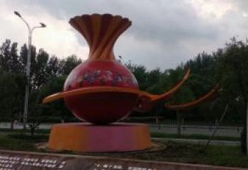 廣場花瓶雕塑訂做，城市雕塑，玻璃鋼花瓶雕塑工程