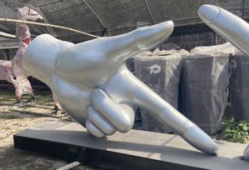 剪刀手雕塑訂做，校園雕塑，不銹鋼剪刀手雕塑廠家