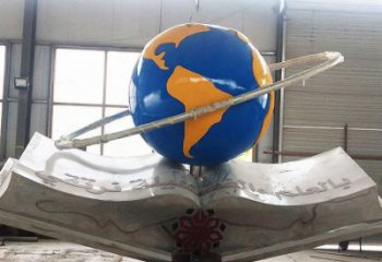 書(shū)籍雕塑展品，小區(qū)雕塑，書(shū)籍地球儀雕塑制作精選