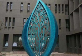 樹(shù)葉雕塑制作，景區(qū)雕塑，不銹鋼烤漆樹(shù)葉雕塑精選