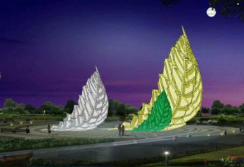 藝術(shù)樹(shù)葉雕塑廠家，小區(qū)擺件，烤漆樹(shù)葉雕塑訂做服務(wù)商