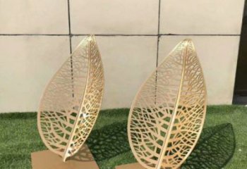 鏤空樹(shù)葉雕塑精選，陸地?cái)[件，各類鐵藝樹(shù)葉雕塑廠家