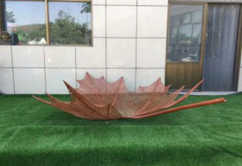 鏤空樹葉雕塑制作，美陳雕塑，鐵藝樹葉雕塑觀賞型