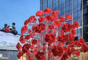 花樹雕塑生產商，歐式風格，烤漆不銹鋼花樹雕塑優價