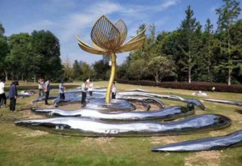 花樹雕塑制造商，街景小品，不銹鋼花樹雕塑定制