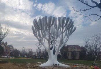 發(fā)財樹雕塑，地標(biāo)擺件，不銹鋼發(fā)財樹雕塑選用