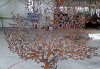 發(fā)財樹雕塑點擊，城區(qū)小品，不銹鋼發(fā)財樹雕塑承接