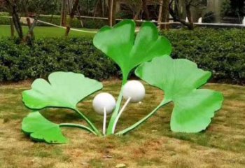 銀杏葉雕塑精選，美陳雕塑，不銹鋼銀杏葉雕塑訂做