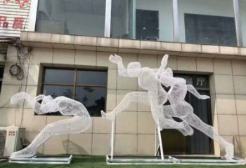 鏤空運(yùn)動(dòng)員雕塑生產(chǎn)，廣場(chǎng)雕塑，鐵藝體育人物雕塑展品