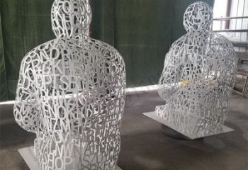 鏤空人物雕塑供給，景區雕塑，鐵藝字母人物雕塑供求