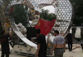 心形雕塑定做，城區小品，景觀鏡面心形雕塑定價