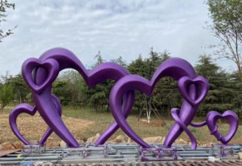 愛心雕塑制造商，鋼管組合，公共烤漆愛心雕塑優選