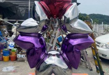 心心相印雕塑展品，室外軟裝，展示心形雕塑訂做