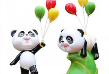 景區(qū)熊貓雕塑通用，陸地擺件，卡通熊貓雕塑點擊