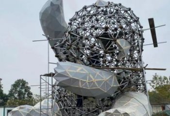 藝術(shù)熊貓雕塑觀賞型，街景小品，切面熊貓雕塑常用