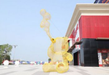 大型熊貓雕塑制作，花園小品，鏤空熊貓雕塑廠家