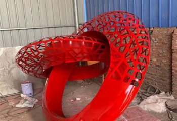 雙環雕塑預定，城區小品，不銹鋼雙環雕塑制造商