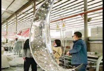 月亮雕塑制作專供，園林裝飾，建筑鏤空月亮雕塑批發