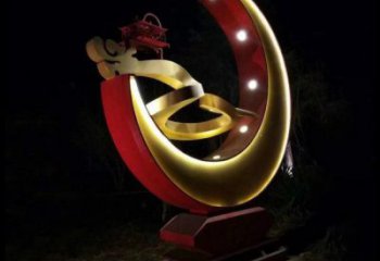 月亮雕塑制造，街景小品，景觀鏤空月亮雕塑優價