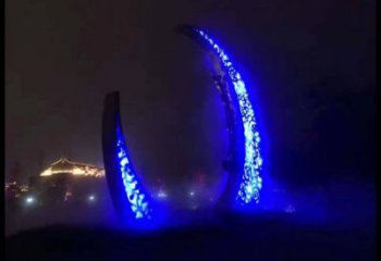 房地產月牙雕塑，仿古景觀雕塑，噴砂制造