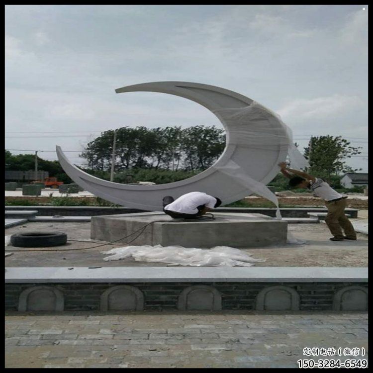 月亮雕塑精品，白鋼構件，不銹鋼月亮雕塑供求