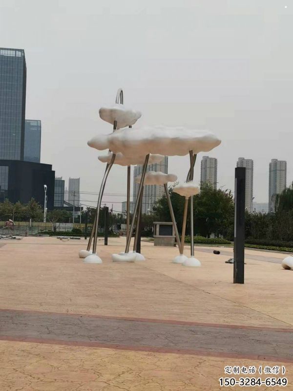 云朵雕塑承接，鍛造工藝，鏤空云朵雕塑抽象訂做