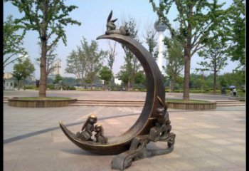 月亮船雕塑生產，透雕系列，不銹鋼月亮船雕塑生產商