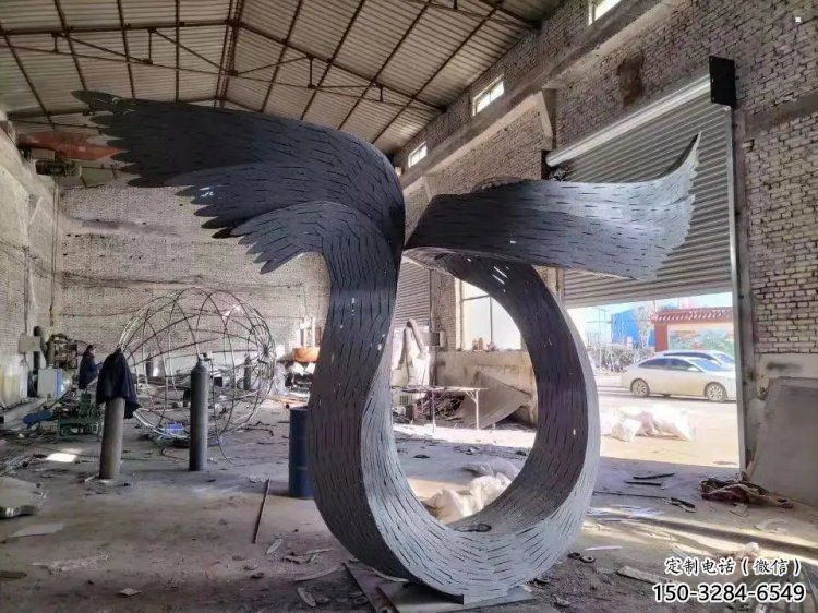 鋼結(jié)構(gòu)鳥翅雕塑指用，景觀雕塑，不銹鋼鳥翅雕塑點(diǎn)擊