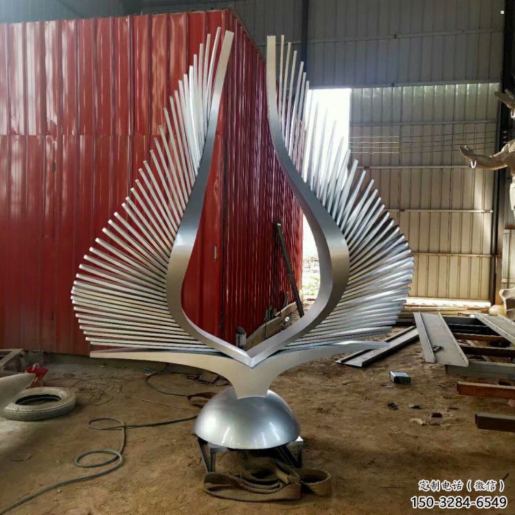 景觀鳥翅雕塑通用，花園小品，不銹鋼鳥翅雕塑優價