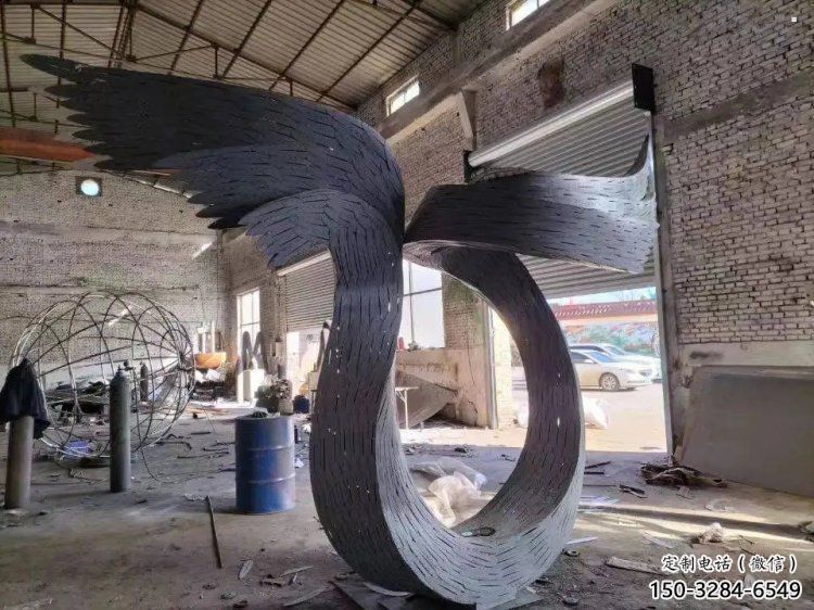 鳥翅雕塑精選，美陳雕塑，不銹鋼鳥翅雕塑通用