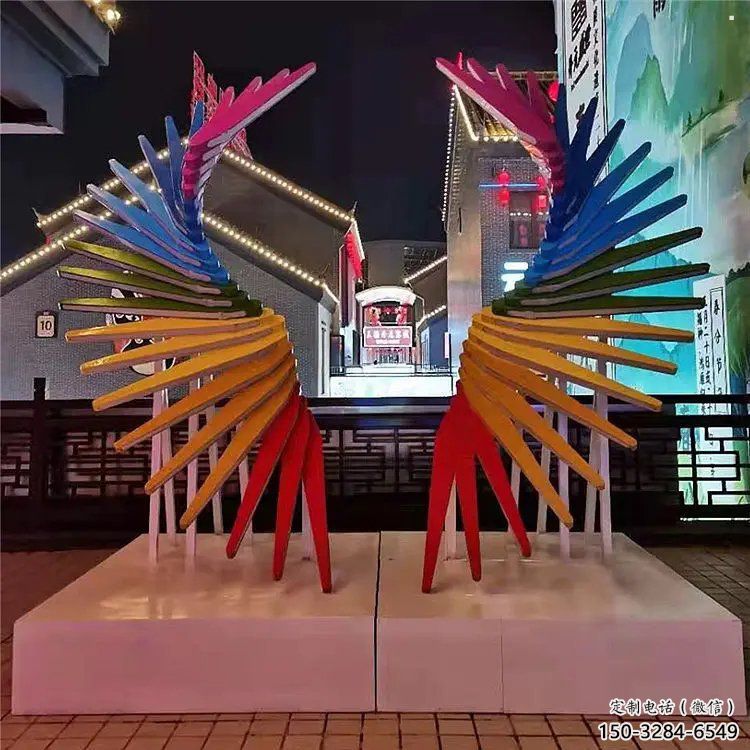 天使之翼雕塑通用，街道標(biāo)識，鋼鑄翅膀雕塑承接