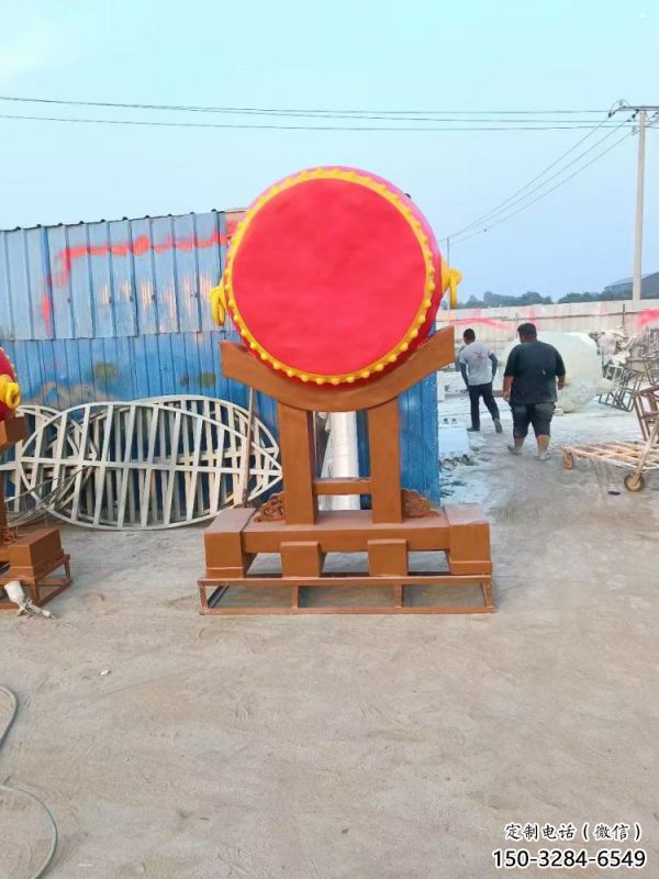 鑼鼓雕塑供求，創(chuàng)意雕塑，民俗不銹鋼鑼鼓雕塑制造商