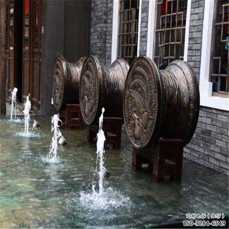 中式銅鼓雕塑批發(fā)，廣場系列，商場銅鼓雕塑供需