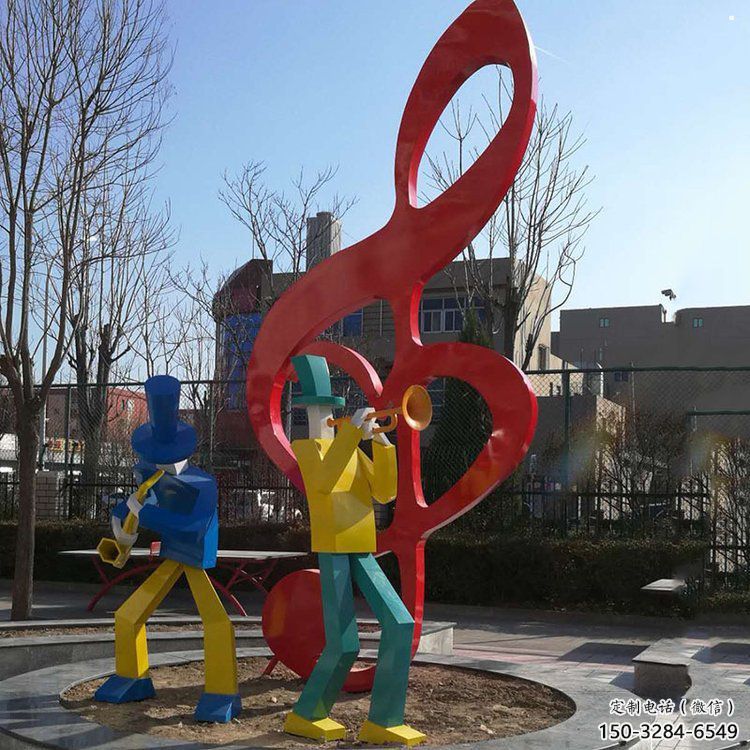 音樂符號雕塑預定，校園雕塑，花園音樂雕塑承接