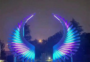 金屬天使之翼雕塑制造商，鋼管組合，公共翅膀雕塑優選