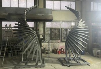 烤漆天使之翼雕塑制造商，室外軟裝，翅膀雕塑制作承接