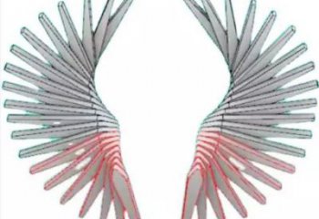 天使之翼雕塑展品，彩鋼制作，酒店翅膀雕塑精品