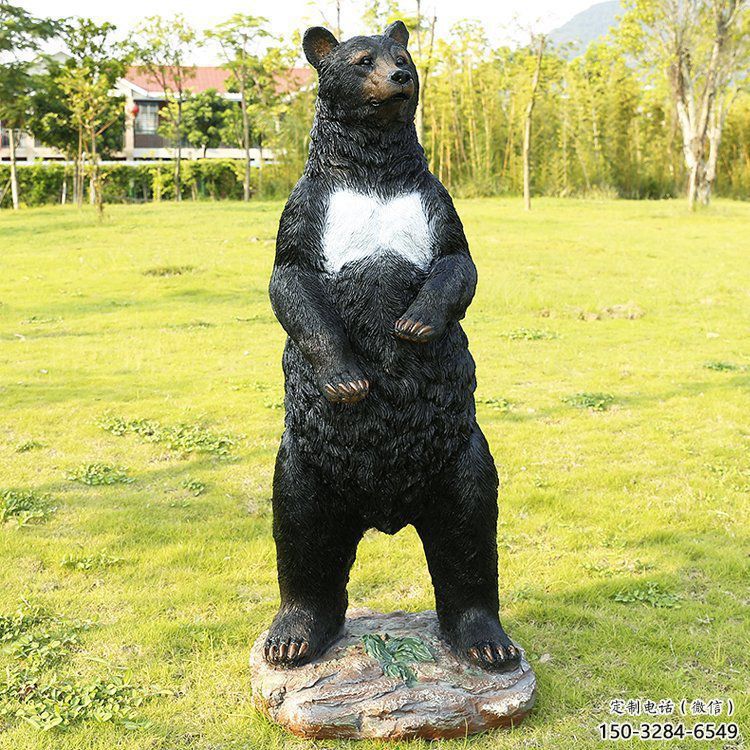 福州街道黑熊雕塑，仿真動物雕塑，古銅效果