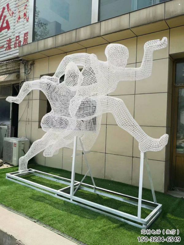 河池鏤空健兒雕塑制造，校園雕塑，金屬鐵藝人物雕塑展品