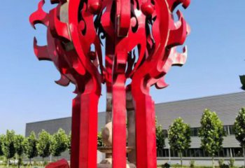 漳州火球雕塑，精神堡壘火球雕塑落地展示