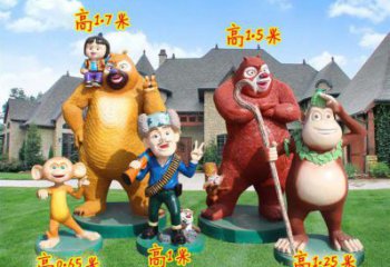 定西廣場維尼熊雕塑，卡通水景雕塑，抽象效果