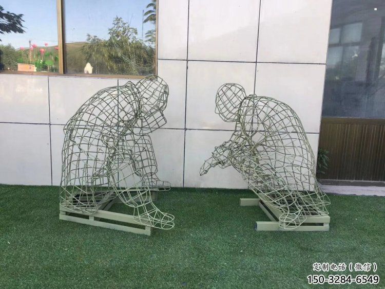 六盤水鏤空下棋雕塑供需，廣場雕塑，鐵藝民俗人物雕塑選用