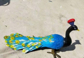 萬寧彩繪孔雀雕塑制作選用，景區案例，動物美陳雕塑