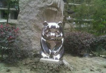 屯昌熊貓雕塑服務(wù)商，動物美陳雕塑，不銹鋼熊貓雕塑廠家