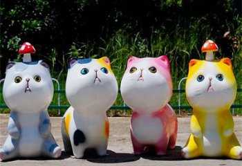 五指山房地產貓咪雕塑，仿古動漫雕塑，公園動物制造