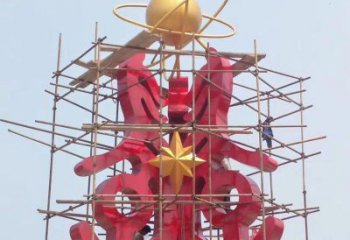 七臺河景觀科技之星雕塑選用，美陳雕塑，抽象不銹鋼科技之星雕塑標準