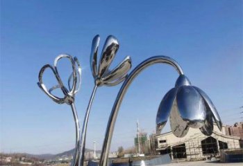 武漢百合花雕塑承接，城市裝飾，大型不銹鋼百合花雕塑公司
