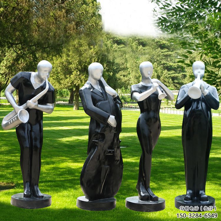 公園吹拉彈唱雕塑