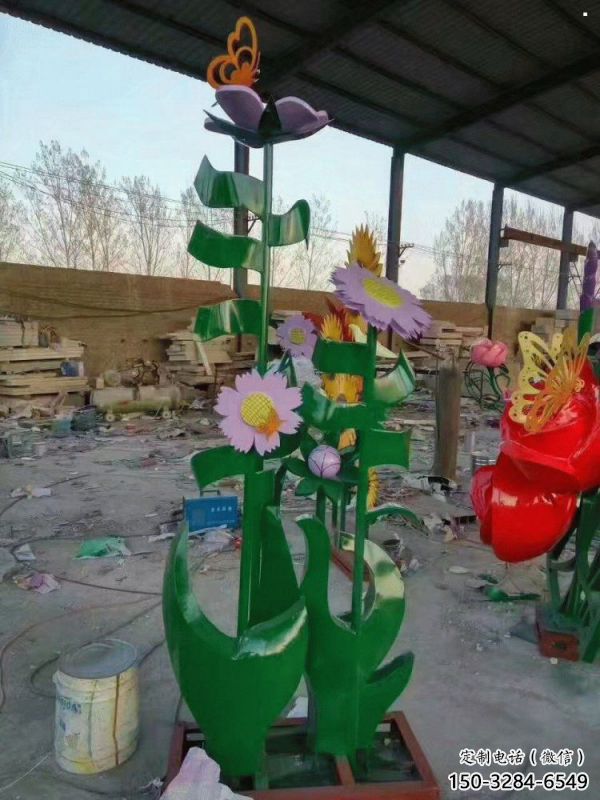 新建茉莉花雕塑訂做，城市雕塑，不銹鋼茉莉花雕塑廠