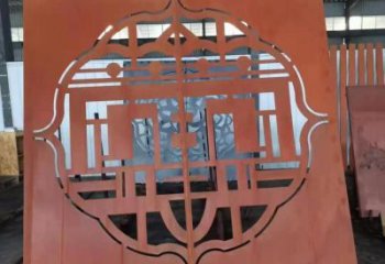 岳陽鏤空景墻雕塑，耐候鋼鏤空工藝設計